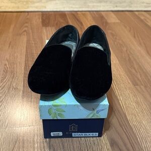 Black Velvet Birdies Starling Loafers